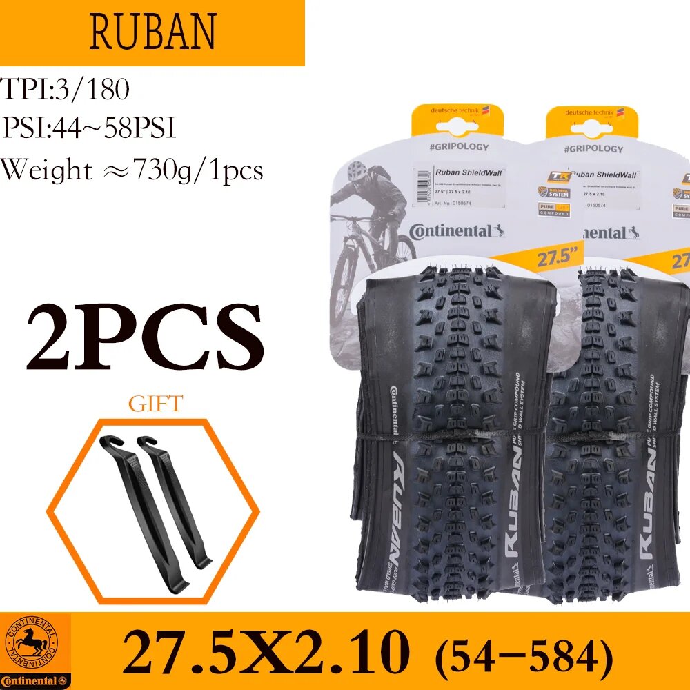 CONTINENTAL RUBAN MTB шина для горных велосипедов, Черный