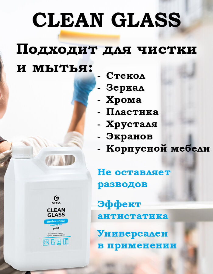 Очиститель стекол зеркал Clean Glass моющее — фото 1
