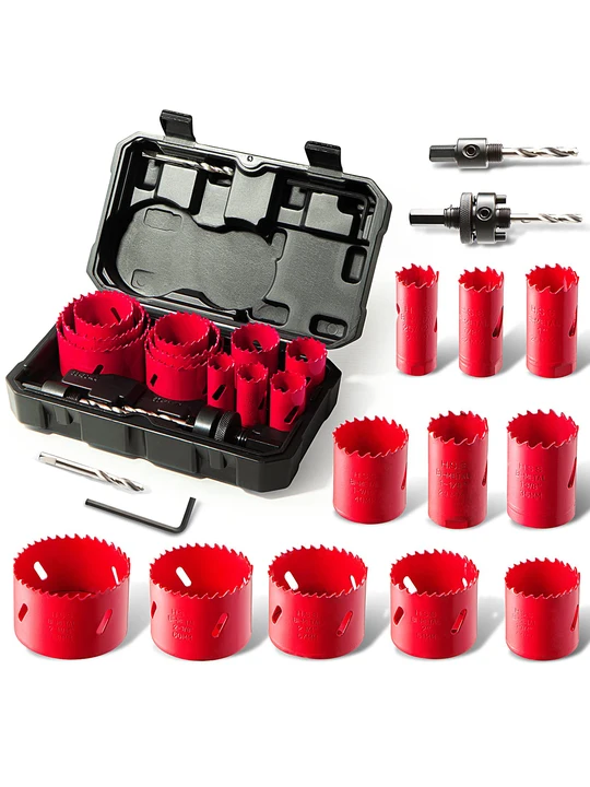 Набор биметаллических коронок по дереву кольцевая пила HYCHIKA диаметр 20-68 мм набор из 17 предметов.