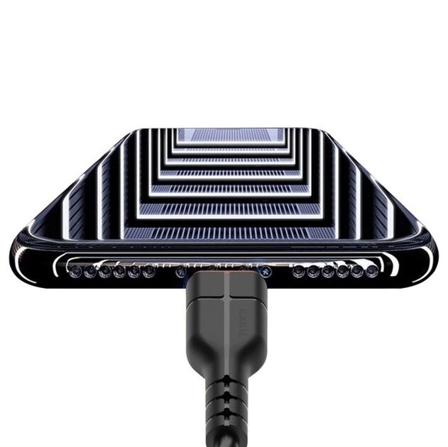 Кабель для быстрой зарядки KAKUSIGA USB-Type-C, 1 метр, черный — фото 1