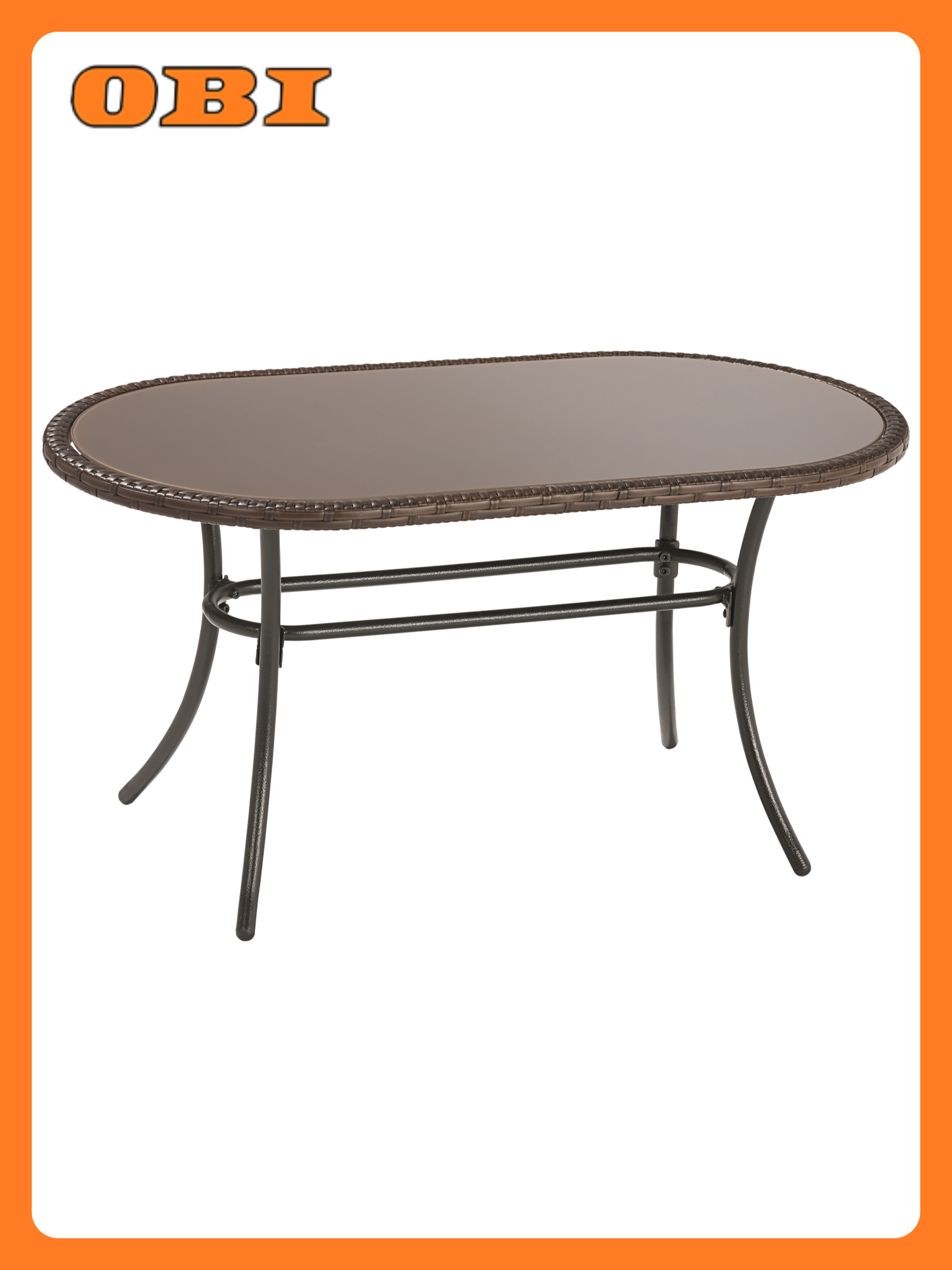 Стол чайный Fazanda , искусственный ротанг, овальный, коричневый, 89х48х46 см