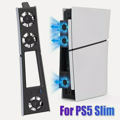 Изображение товара Бесшумный усиленный вентилятор охлаждения для PS5 Slim-консоли (цифровой/дисковый) со светодиодными лампами, эффективная система охлаждения для Playstation 5 Slim