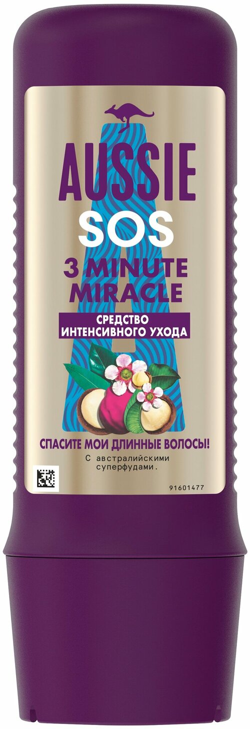 Aussie Средство для волос, 3 Minute Miracle Moisture, 225 мл/