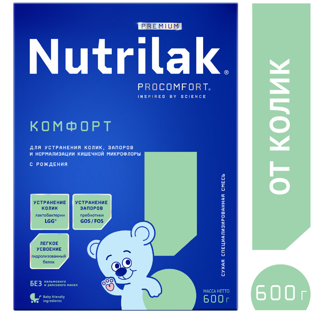 Смесь Nutrilak Premium Комфорт, с рождения, 600 г