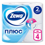 Туалетная бумага Zewa Плюс Без аромата, 2 слоя, 4 рулона