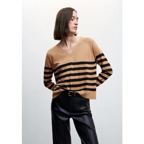 Пуловер MANGO, размер 40, бежевый пуловер mango размер 42 бежевый черный