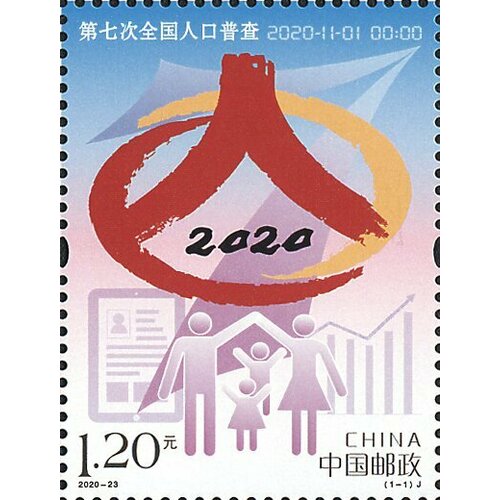 Почтовые марки Китай 2020г. 7-я Национальная перепись Экономика MNH