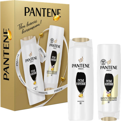 Подарочный набор для волос Pantene Pro-V шампунь + бальзам ополаскиватель pantene набор для женщин интенсивное восстановление пантин шампунь для волос 400 мл бальзам ополаскиватель 360 мл