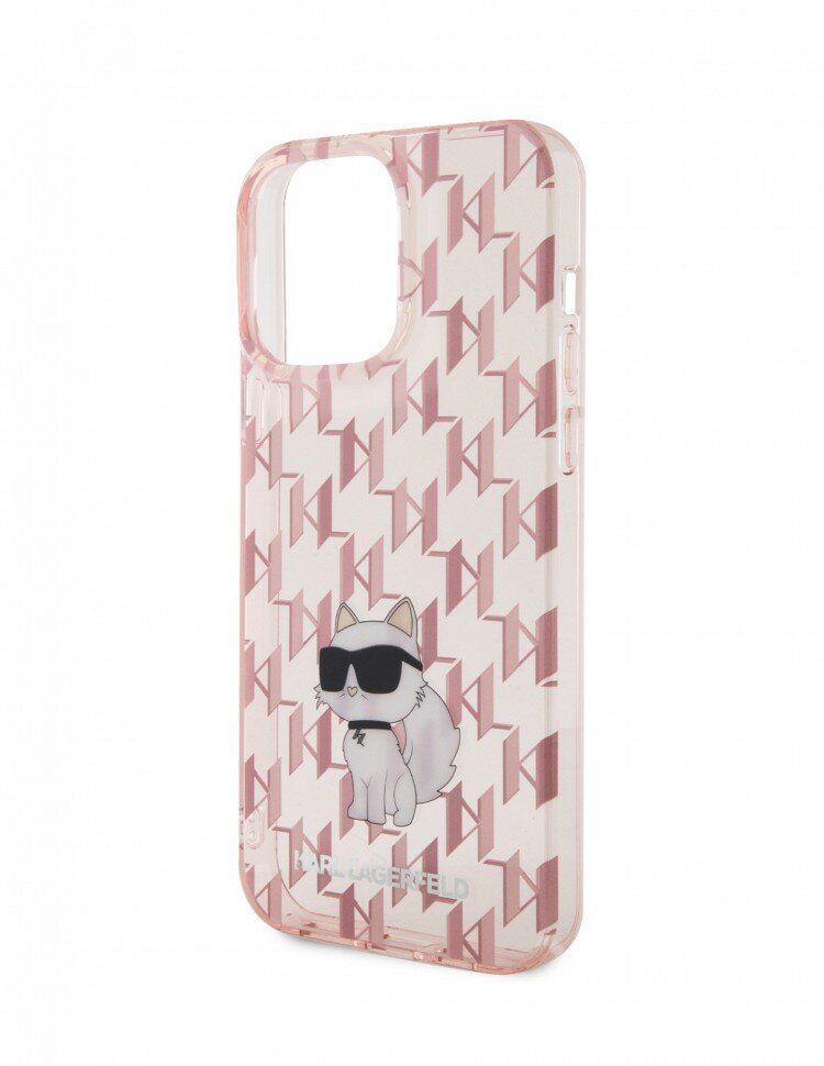 фото Чехол Karl Lagerfeld PC/TPU Monogram NFT Choupette Hard для iPhone 15 Pro Max, цвет Розовый (KLHCP15XHNCMKLP)