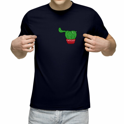 мужская футболка кактус и кот s зеленый Футболка Us Basic, размер XL, синий
