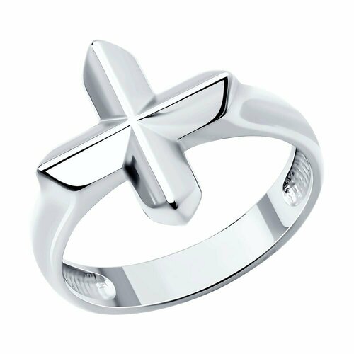 фото Кольцо sokolov, серебро, 925 проба, родирование, размер 19.5