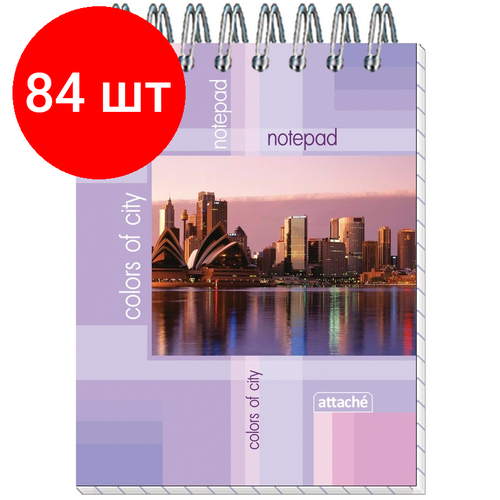 Комплект 84 штук, Блокнот на спирали А7 40л. Бизнес ATTACHE 14с153 клет. блокнот 40л а7 attache клетка на спирали