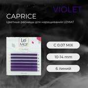 Ресницы для наращивания VIOLET C 0.07 10-14 mm "Caprice" 6 линий mix Le Maitre / Le Mat (Ле Мат / фиолетовый микс цветные)