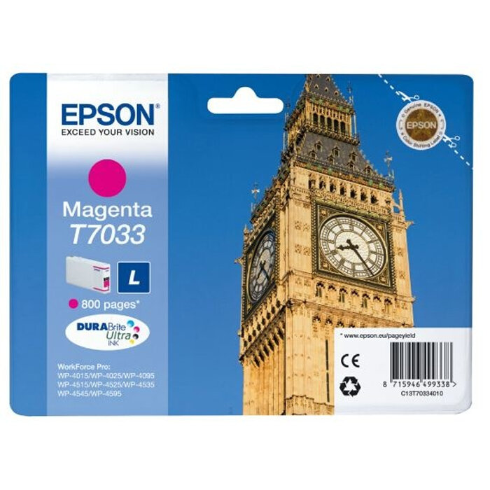 Картридж Epson C13T70324010, 800 стр, голубой