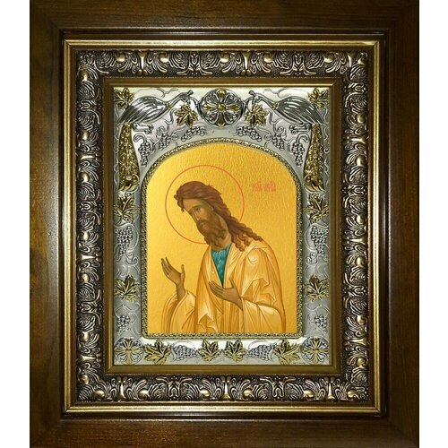 Икона Иоанн Предтеча Креститель Господень (Иван), в деревяном киоте предтеча и креститель господень иоанн икона в широком киоте 21 5 25 см
