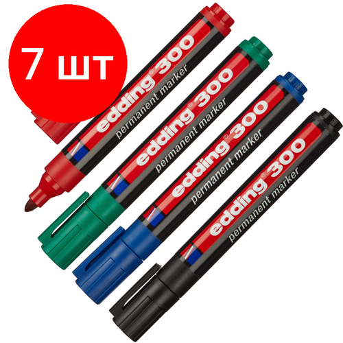 Комплект 7 наб, Набор маркеров перманентных EDDING E-300 кругл. наконечник 1.5-3мм наб. 4цв набор маркеров edding e 300 круглый наконечник 1 5 3мм набор 4цвета