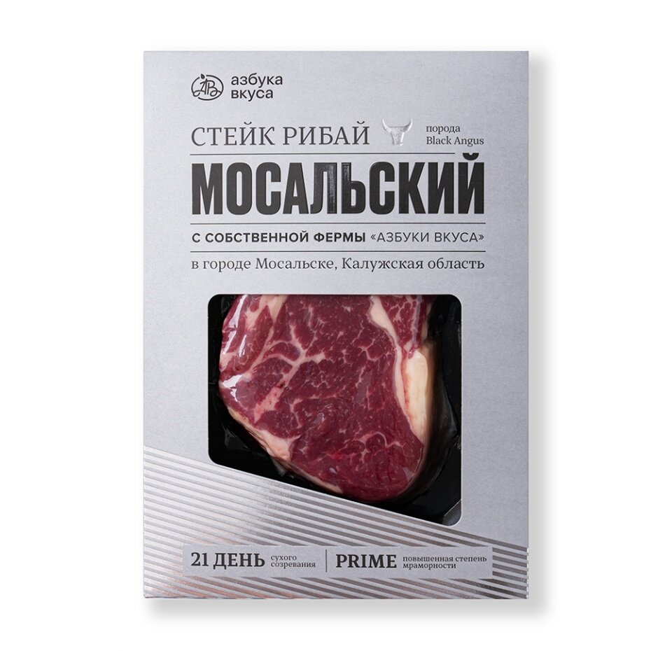 Стейк Рибай PRIME из говядины сухого созревания Мосальский АВ. Наши фермы