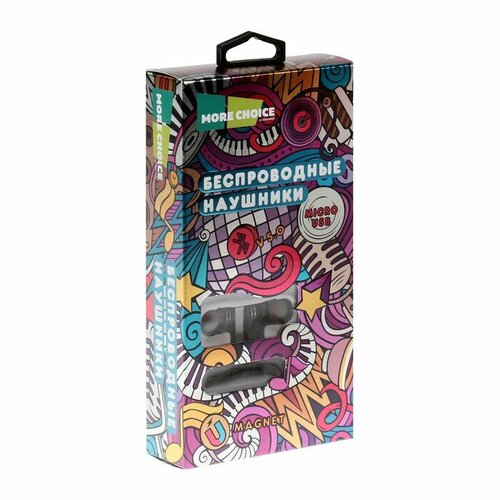 Наушники More choice BG20 беспроводные вакуумные микрофон BT 50 100 дБ чёрные комплект из 2 шт 244900₽