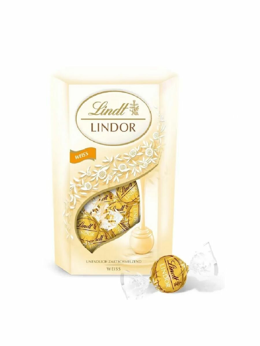 Шоколадные конфеты Lindt Lindor белый шоколад 200 гр