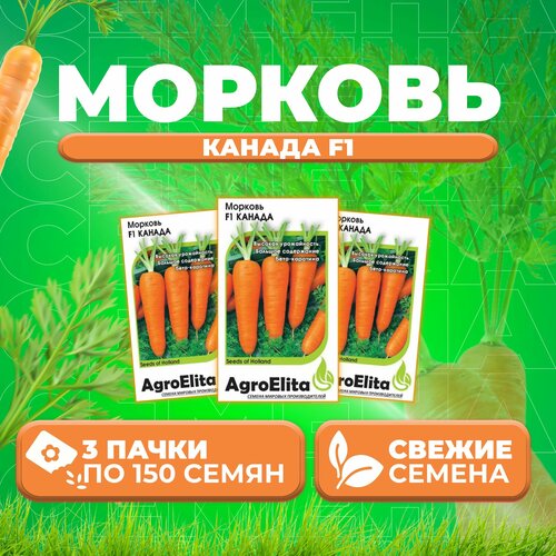 Морковь Канада F1, 150шт, AgroElita, Bejo (3 уп)