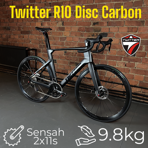 фото Велосипед twitter r10 carbon, 9.8 kg, 700х25с шоссейный взрослый, 50 см 22 скорости, цвет черный