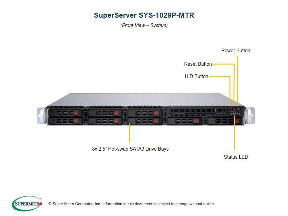 Платформа SuperMicro 2.5" C621 1G 2P 2x800W - фото №16