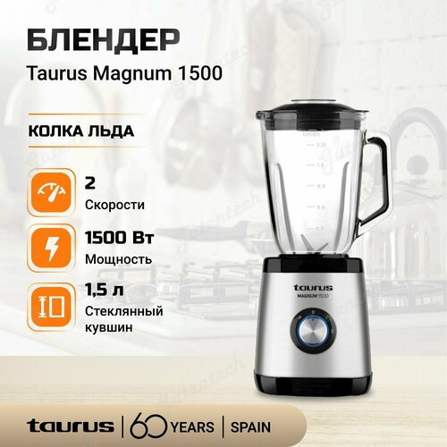 Блендер Taurus Magnum мощность 1500 Вт 2 скоростей турбо стальной 706300₽