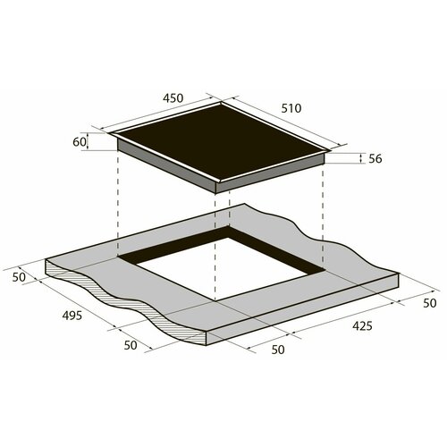 Индукционная варочная панель ZUGEL ZIH453B, 45 см, черная стеклокерамика — купить, цена, характеристики