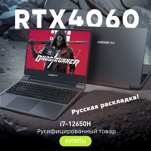Игровой ноутбук Hasee хасе S8D6 FHD - NVIDIA RTX 4060 - Intel Core I7 - 144Hz 10000000₽