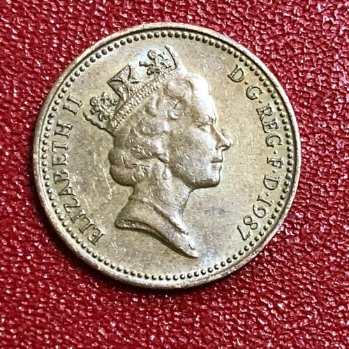 Монета Великобритания 1 Пенни 1987 год #2