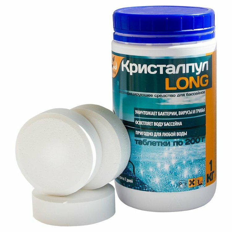 Таблетки «Кристалпул LONG» 200г., для бассейнов, 1 кг. Noname - фото №6