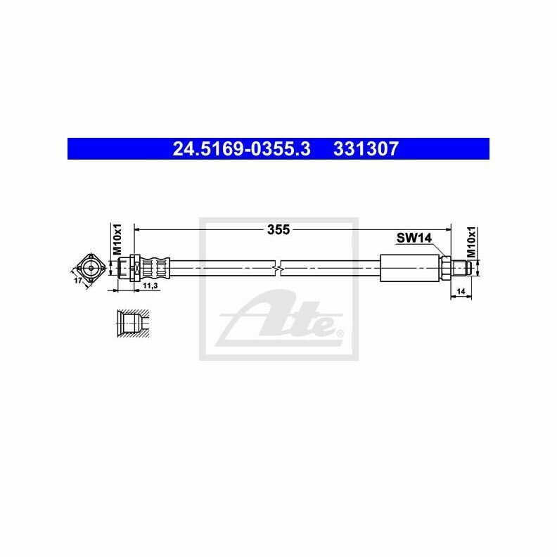 Шланг тормозной ATE 24516903553
