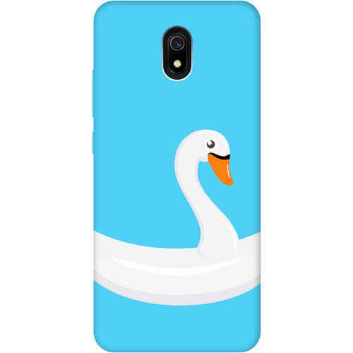 Силиконовый чехол на Xiaomi Redmi 8A, Сяоми Редми 8А Silky Touch Premium с принтом Swan Swim Ring голубой силиконовый чехол на xiaomi redmi 10 сяоми редми 10 silky touch premium с принтом swan swim ring голубой