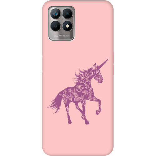 Силиконовый чехол на Realme 8i, Рилми 8 ай Silky Touch Premium с принтом Floral Unicorn светло-розовый силиконовый чехол на realme 8i рилми 8 ай silky touch premium с принтом cats светло розовый
