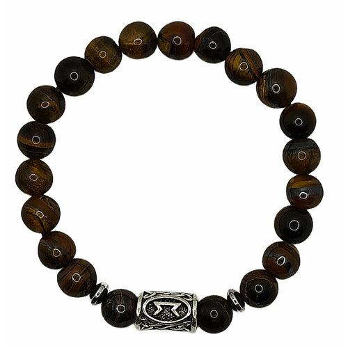 Славянский оберег, Браслет-нить Перт, тигровый глаз, 1 шт., размер 16 см, размер one size, диаметр 6 см, коралловый, красный