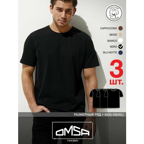 фото Футболка omsa, размер 50(xl), черный