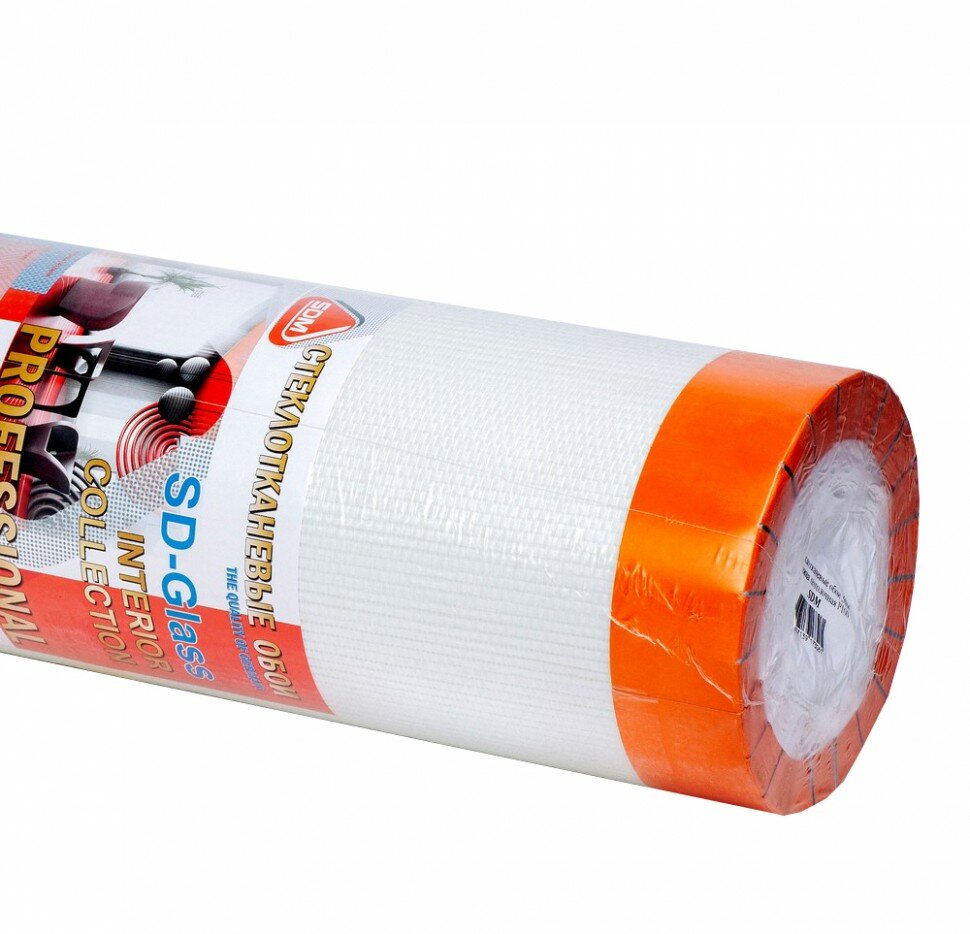 фото Стеклообои рогожка средняя 1*25 м SDM белый