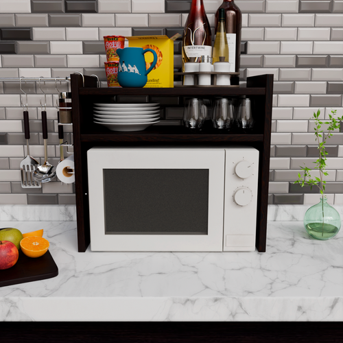 Настольная полка для микроволновки. Полка для кухни. Цвет белый.