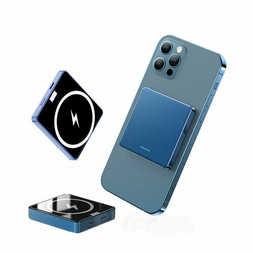 Магнитная беспроводная зарядка powerbank для IPhone с функцией Magsafe внешний портативный аккумулятор с магнитной зарядкой для IPhone 11 12 13 149900₽