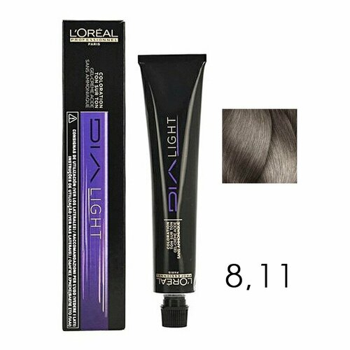 Краска для волос Dia Light 8.11 50 мл L'Oreal Professionnel Dia Light Milkshake 8.11 V049 50 мл краска для волос l oreal professionnel гель краска для волос без аммиака l oreal professionnel dia light 6 11 темный блондин пепельный интенсивный