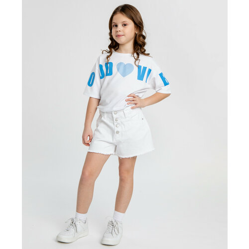 фото Шорты button blue, размер 140, белый