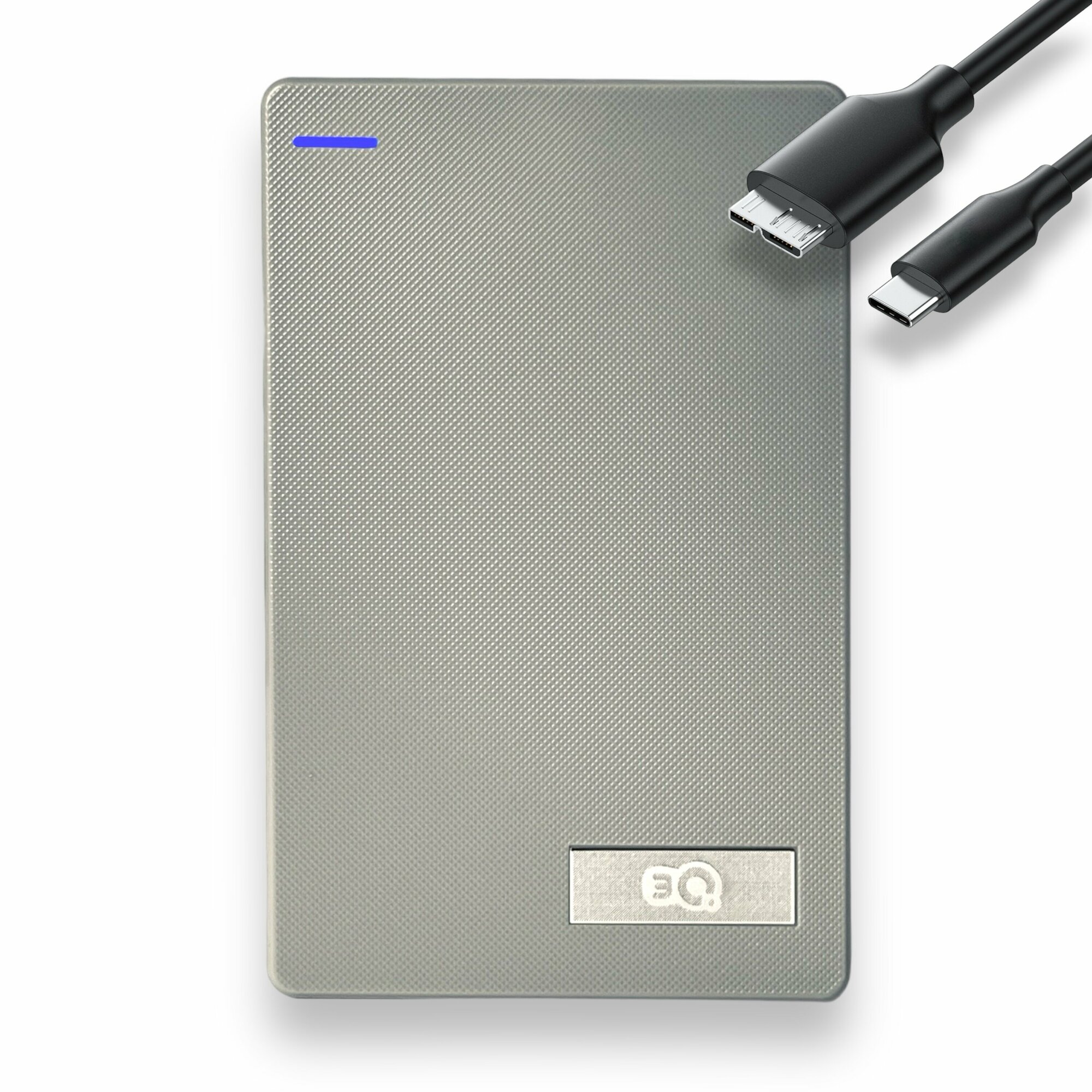 Внешний жесткий диск 500 GB 3Q Portable USB Type-C, Портативный накопитель HDD, серый