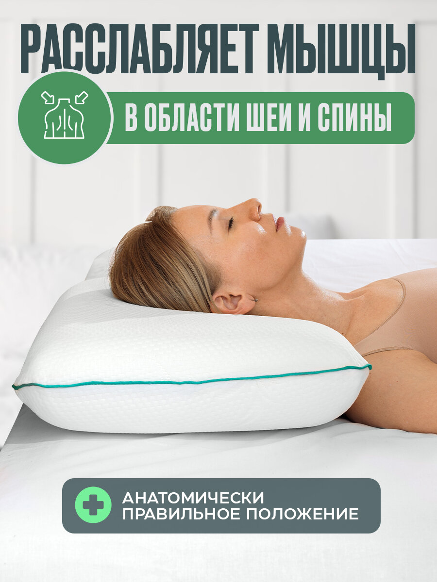 Картинки Medicaland Orto Sleep / Медикаленд Орто Слип - подушка ортопедическая с эффектом памяти, 60x40x13 см