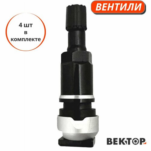 Комплект вентилей TPMS-09B под датчик (Черный) 4 шт