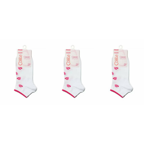 фото Носки conte elegant, 3 уп., размер 23, розовый, белый