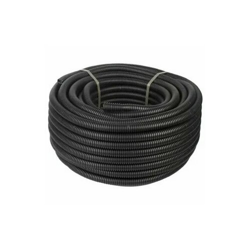 Труба гибкая гофрированная ПНД 20мм с протяжкой лёгкая 100м чёрный 1420₽