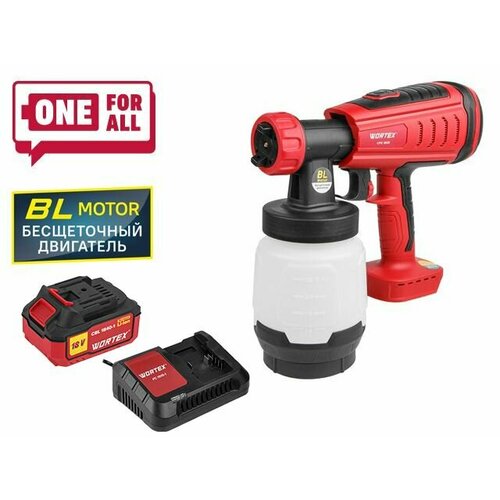 Аккум краскораспылитель WORTEX CPS 1808 в кор ALL1 мега акция бесщёт двиг 18 В 1 акк 4 Ач 10 бесщёт двиг 18 В 1 акк 4 Ач ЗУ 1000 млми 15800₽