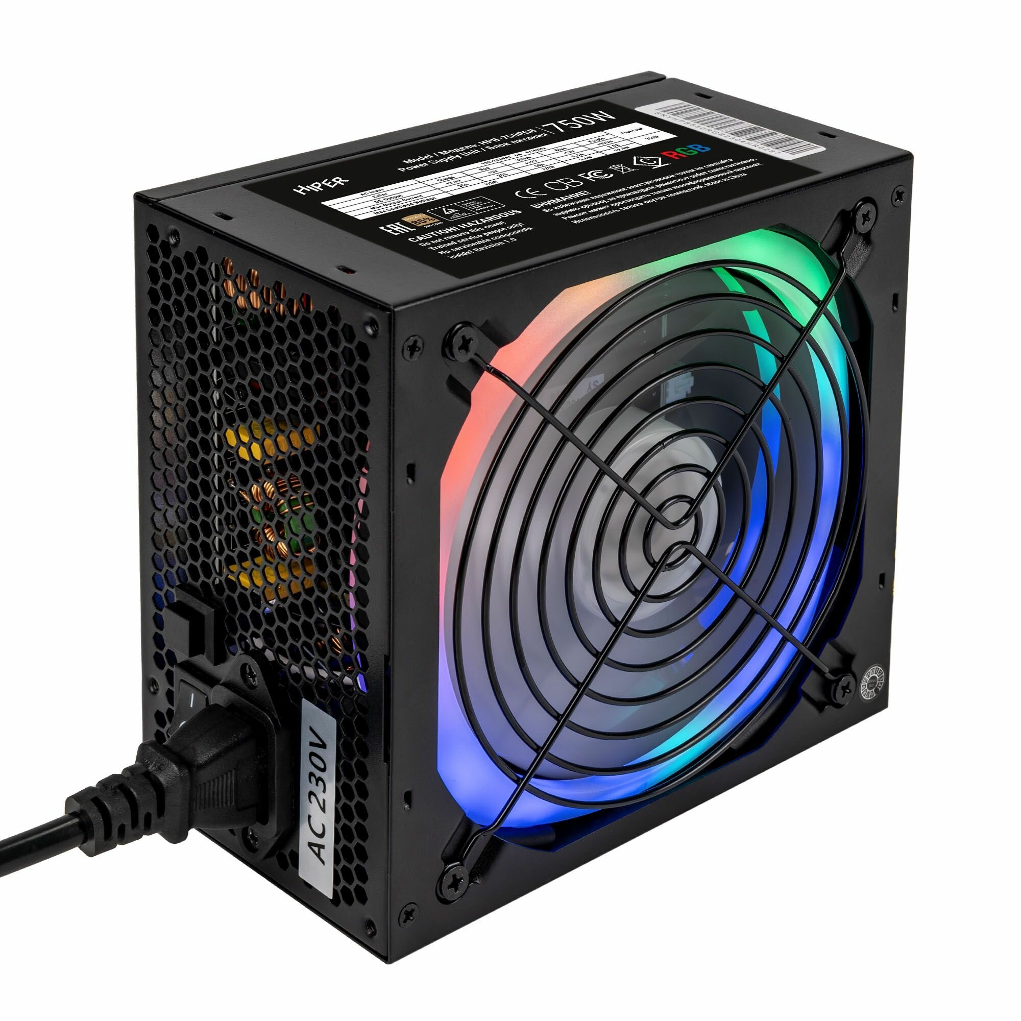 БП ATX 750 Вт HIPER HPB-750RGB