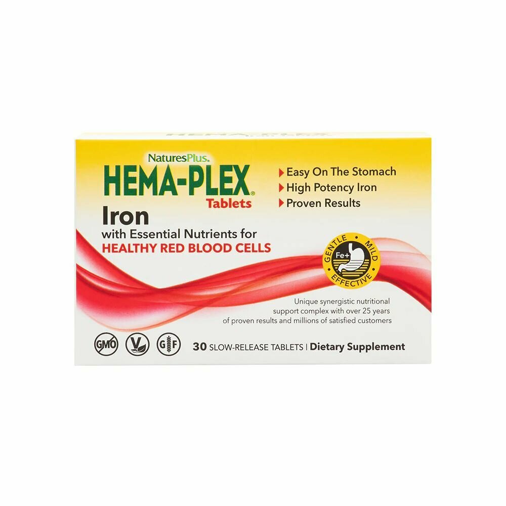 Хелатное железо Nature's Plus Hema-Plex Slow-Release 30 таб.