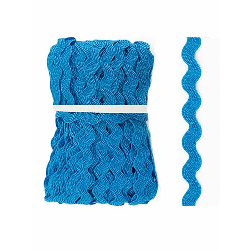 Тесьма декоративная ЗИГ-ЗАГ цвет - Синий 5 мм 20 м 377₽